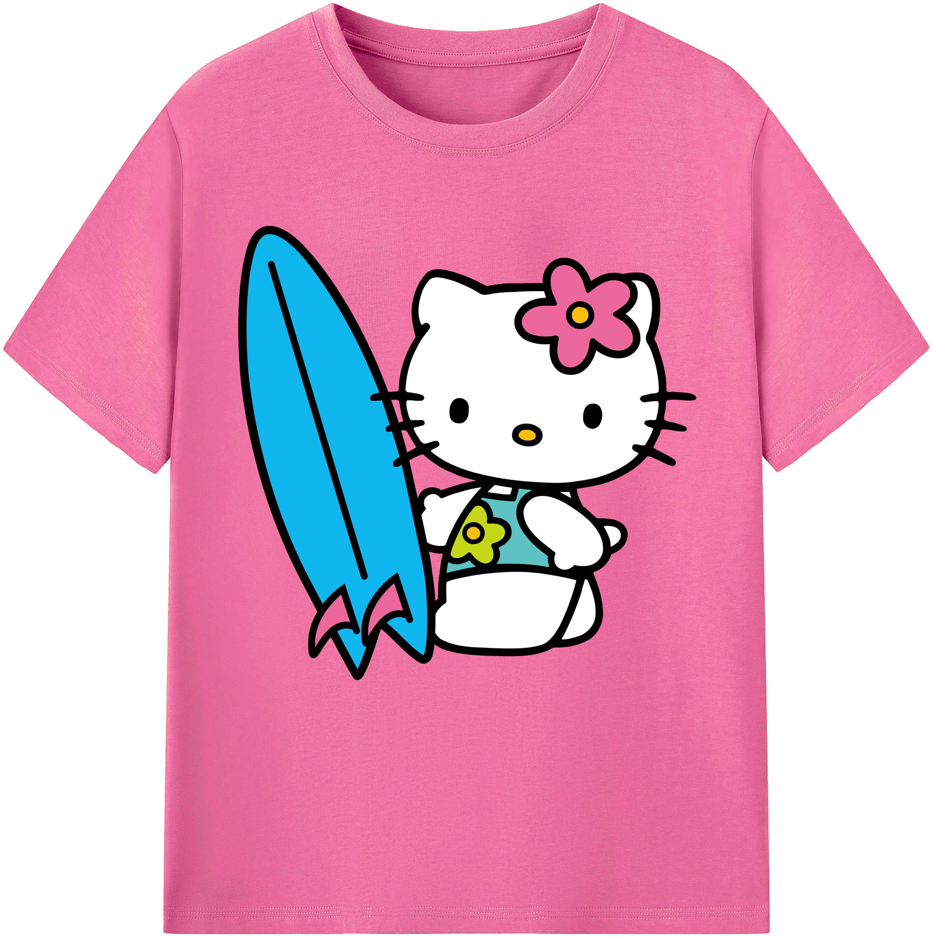 （画像用） Hello Kitty ハローキティ レディースカジュアルプリントTシャツ（綿100％）